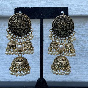 Jhumka Women Earrings Gold Tone Fashion Traditional Jewelry Drop Dangle Earrings